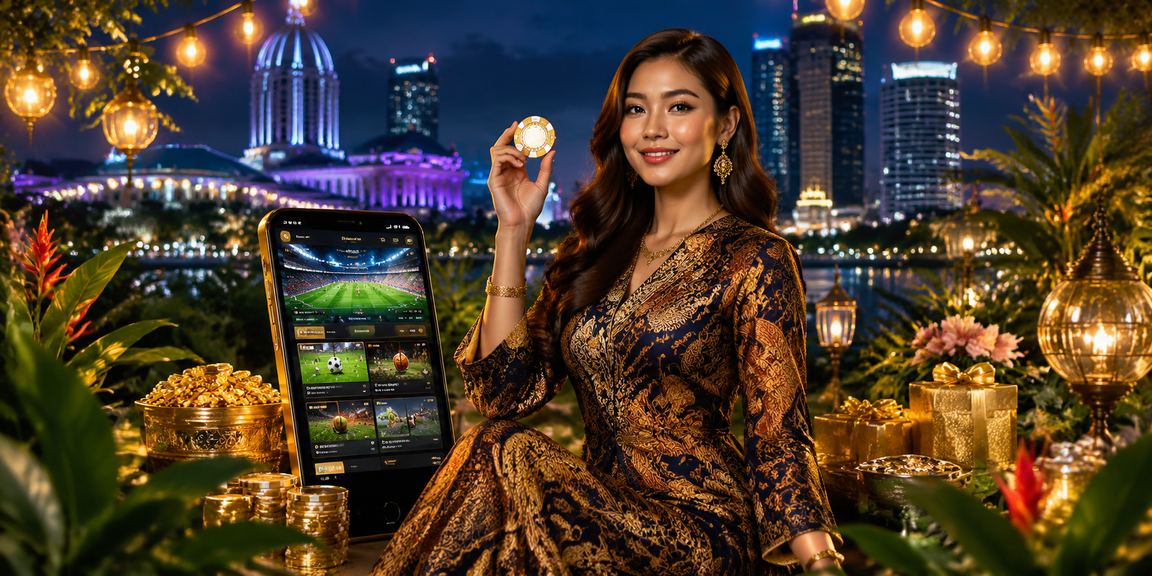 Pengguna wanita berbaju batik dari Selangor mengakses loteri dalam talian padu88